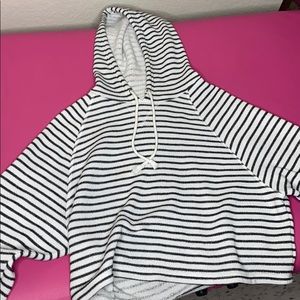 Crop Top Stripe Hoodie